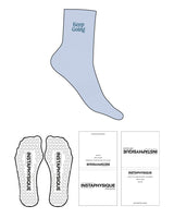 The 3/4 Crew Sock - L109 - Instaphysiques - Top Logo - Embroidered - Navy - Heart Shape Grip - Transparent