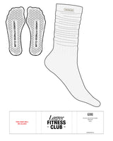 The Slouch Sock - White Heather - LFC - Sew on Logos - Hexagon Shape Grip - Translucent