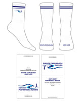 The Crew Sock - White - East Coast Performace Running - Dual Top Strip With Logo - Tip Text - Full Color