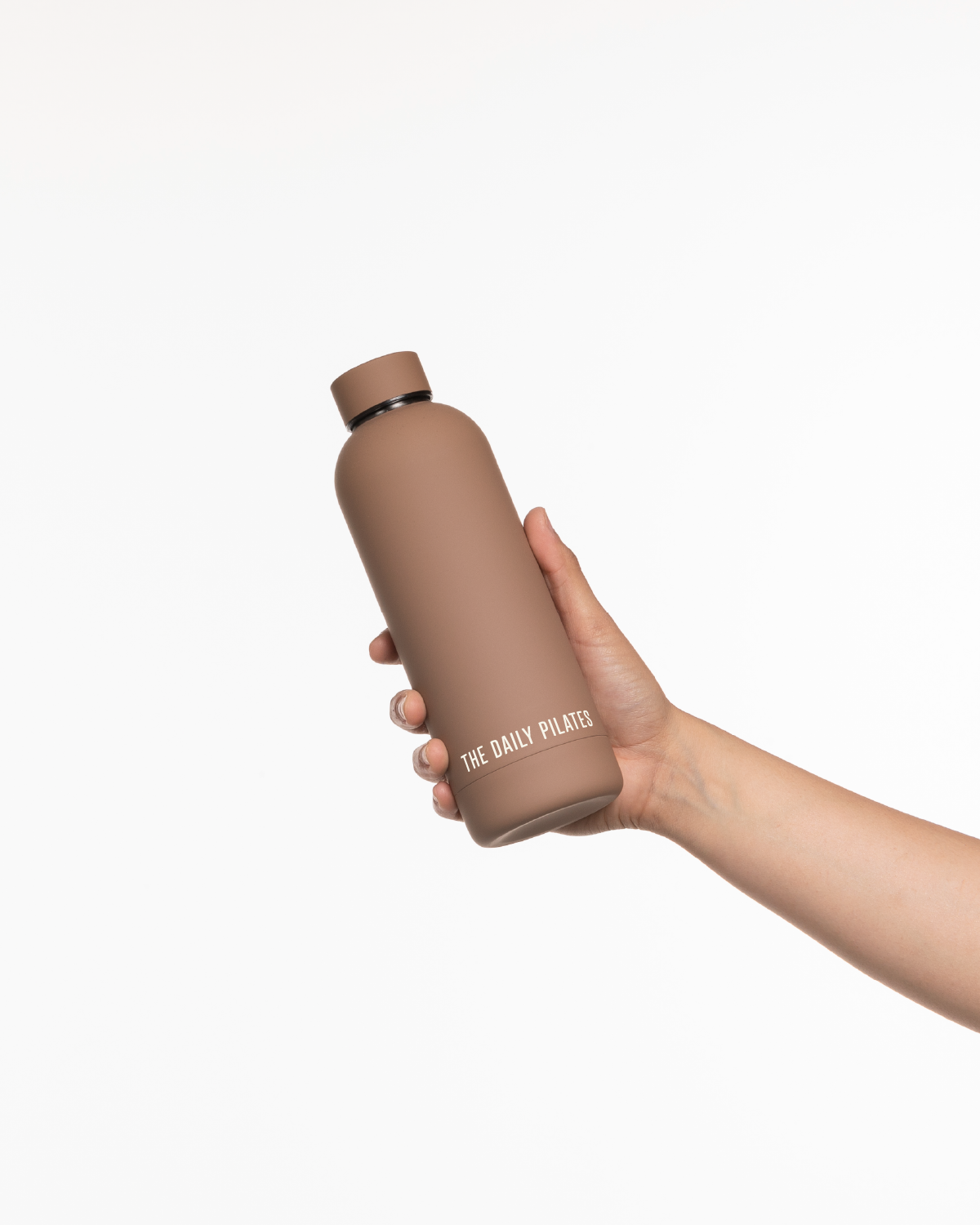 The Water Bottle - Latte - TheDailyPilates Milestone- Center Body Horizontal - Printed - Off White