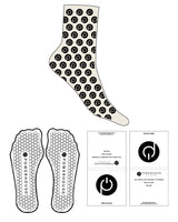 The 3/4 Crew Sock - Off White(L118) - Powerhouse Pilates - Full Pattern - Black - Hexagonal Shape Grip - Transparent