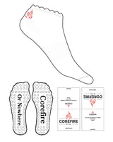 The Ankle Sock - White - Corefire - Ankle Logo - Red - Circle Shape Grip - Red