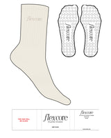THE CREW SOCK - Off White - FlexCore - Top - Triangle Shape Grip - Tan