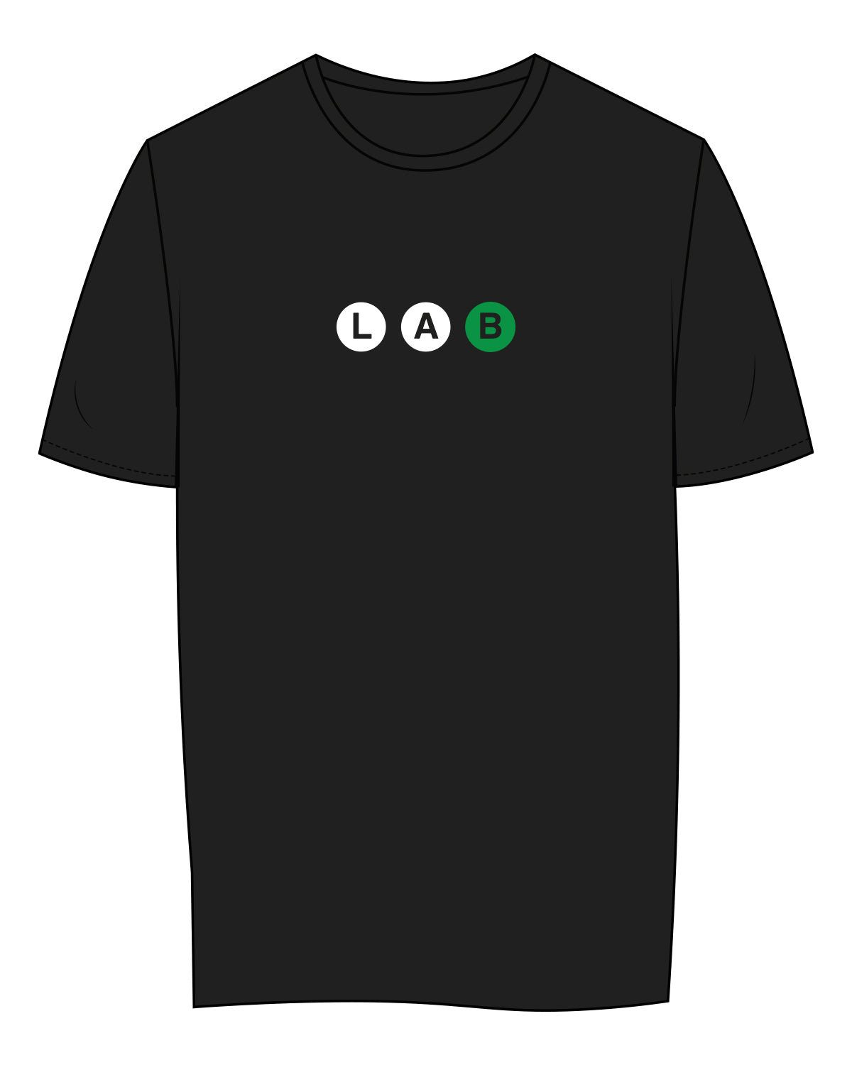 The Womens Tee - Black - Lab - Center Chest - Full Color