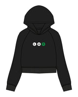 The Womens Crop Hoodie - Black - Lab - Center Chest - Full Color