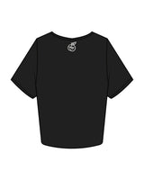 The Crop Tee - Black - The Booty Shop - Center Chest Stacked & Back Center Neckline - White