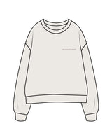 The Mens Crewneck - Bone - The Booty Shop - Left Chest & Back Stacked - Tone on Tone