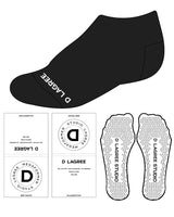 The Ankle Sock -  Black - D Lagree - Front - Black Triangle Grip - White