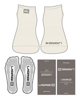 The Ankle Sock - Off White - Lagree Mi - Toe & Ankle "MI" - Charcoal Hexagon Grip - Charcoal