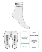 The 3/4 Crew Sock - Heather - Megafit House - Dual Strip - Top Text - Black - Circular Shape Grip - Transparent