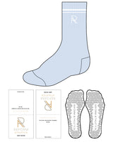 The Crew Sock - Pale Blue - Reform Athletica  - White 'R' - Grip - White