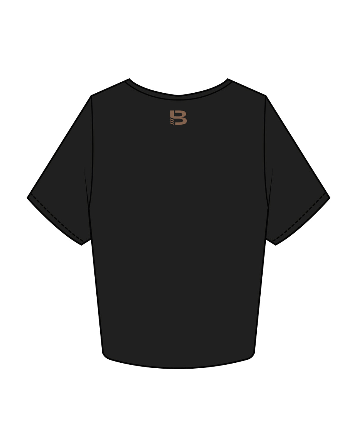 The Crop Tee - Black - Body Politik - Center Chest & Back Center Neckline - Kraft
