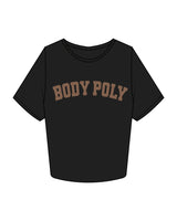 The Crop Tee - Black - Body Politik - Center Chest & Back Center Neckline - Kraft
