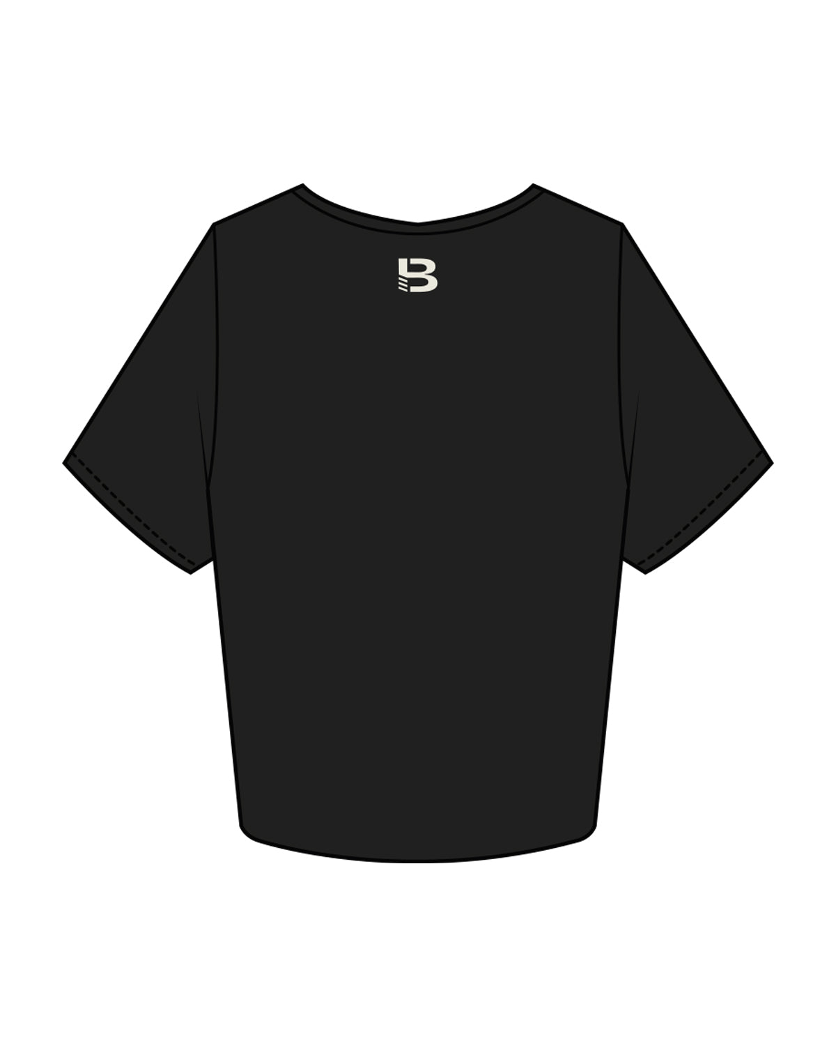 The Crop Tee - Black - Body Politik - Center Chest & Back Center Neckline - Brulee