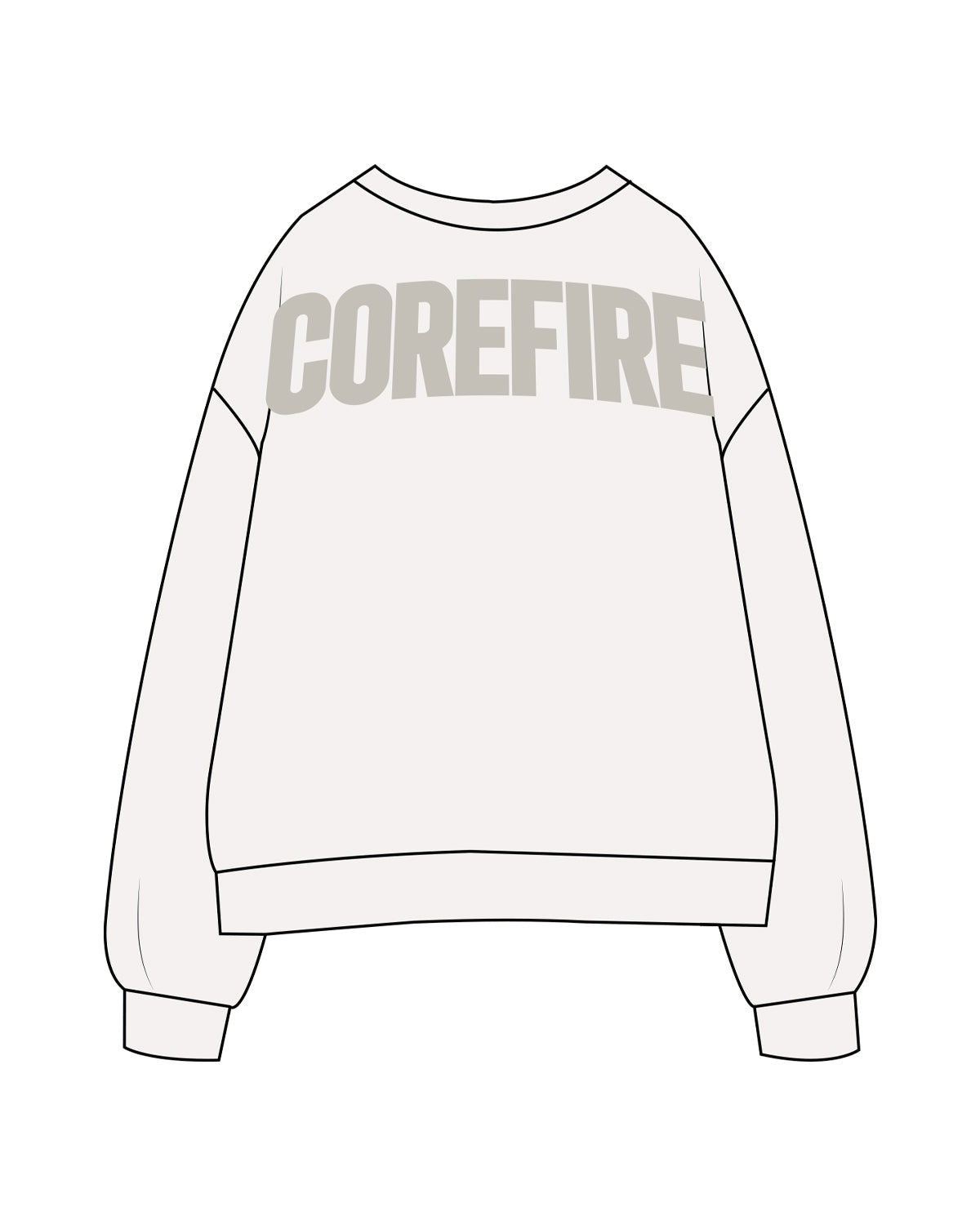 The Midweight Unisex Crewneck - Washed White - Corefire - Left Chest & Back Center - Full Color
