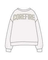 The Midweight Unisex Crewneck - Washed White - Corefire - Left Chest & Back Center - Full Color