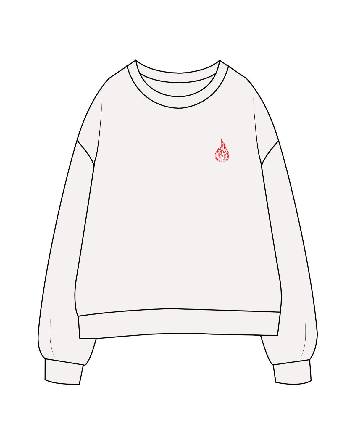 The Midweight Unisex Crewneck - Washed White - Corefire - Left Chest & Back Center - Full Color