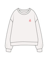 The Midweight Unisex Crewneck - Washed White - Corefire - Left Chest & Back Center - Full Color