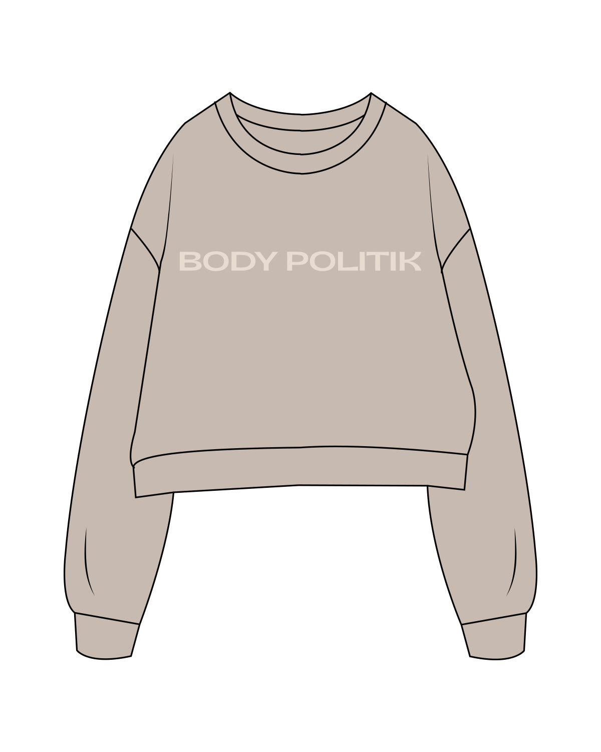 The Studio Crop - Taupe - Body Politik - Center Chest - Stone