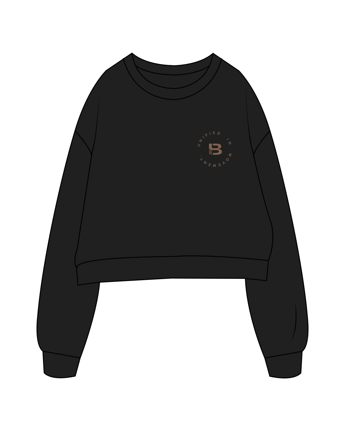The Studio Crop - Black - Body Politik - Left Chest - Embroidered Kraft
