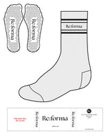 The Crew Sock - Heather - Re:forma - Top Dual Border - Black Triangle Grip - Black