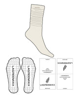The Slouch Sock - Off White - LagreeMixx - Ankle & Transparent Circle Grip - Sew
