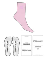 The 3/4 Crew Sock - L69 - Instaphysiques - Top Logo - Embroidered - Neon - Heart Shape Grip - Transparent