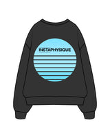 The Womens Crewneck - Washed Black - Instaphysiques - Left Chest & Back Center - Full Color