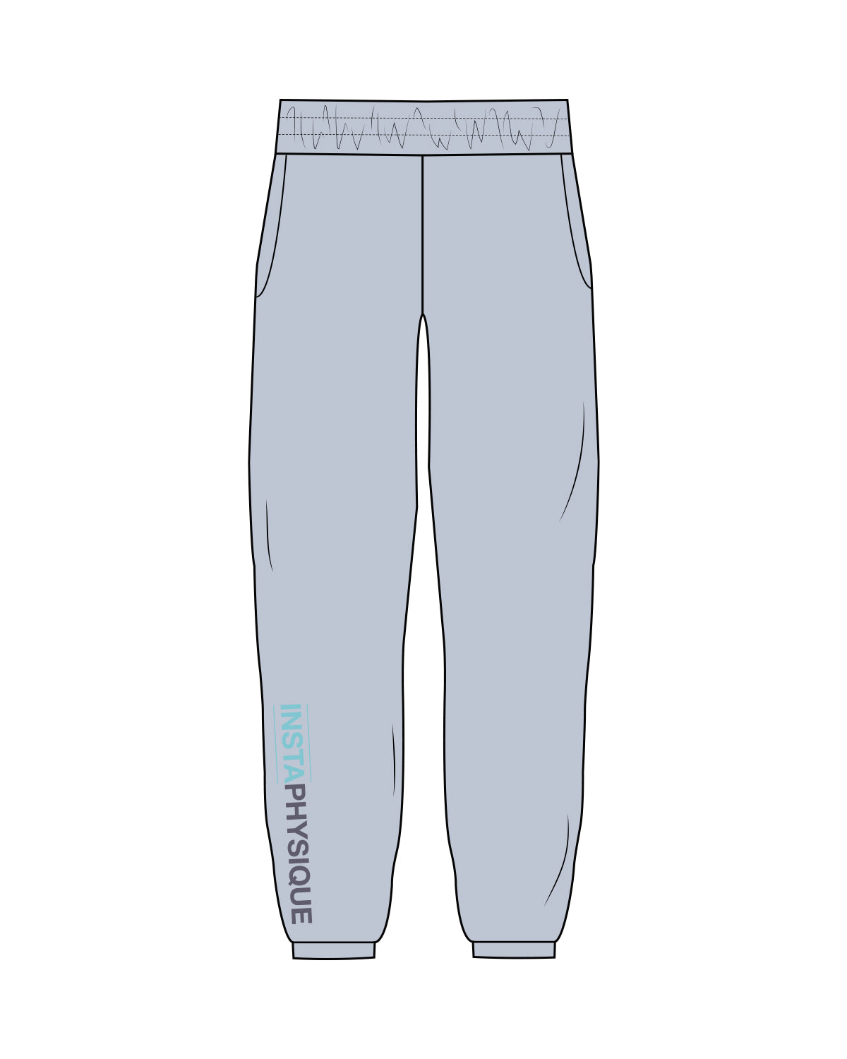 The Womens Sweatpants - Powder - Instaphysiques - Right Leg Bottom - Full Color