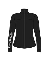 The Womens Zip Jacket - Black - Instaphysiques - Right Sleeve - White