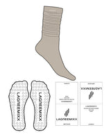 The Slouch Sock - Tan - LagreeMixx - Ankle & Transparent Circle Grip - Sew