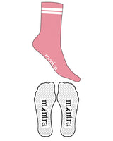 The Crew Sock - L94 - Mantra - Bottom & Ankle Border - Transparent Heart Grip - White