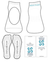 The Ballet Sock - White - Move Studio Pilates - Back - Blue Circle Grip - Blue