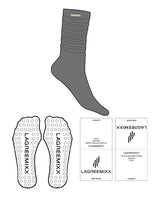 The Slouch Sock - Charcoal - LagreeMixx - Ankle & Transparent Circle Grip - Sew