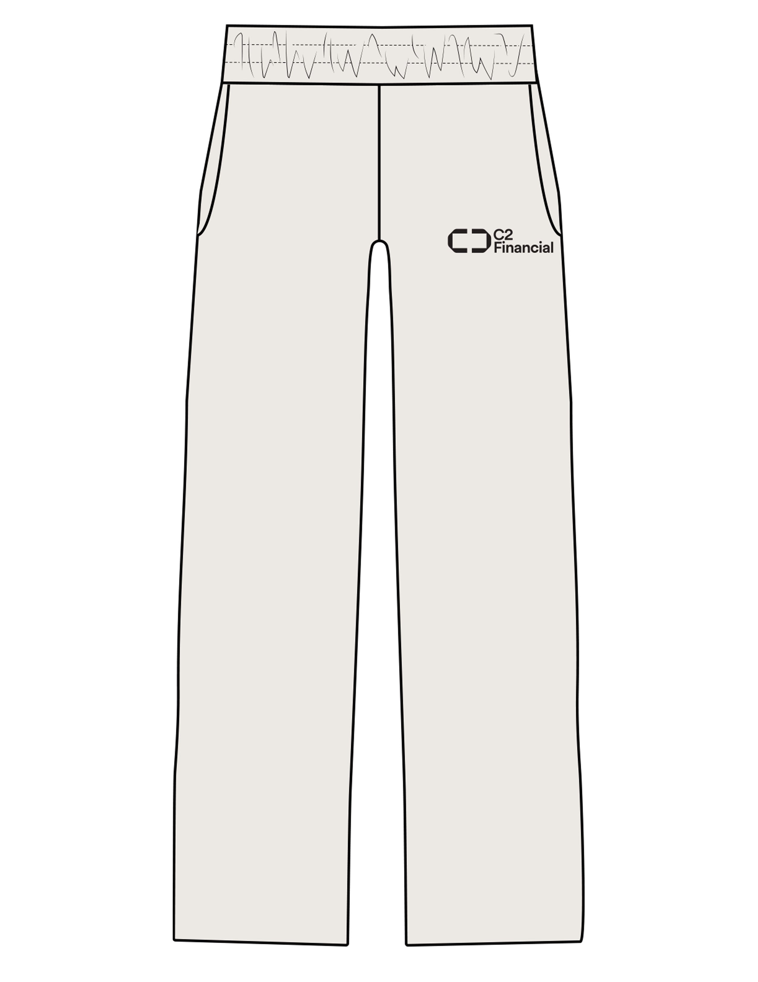 The Straight Leg Sweatpant - Bone - C2 Financial - Left Leg Stacked - Printed - Black