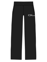 The Straight Leg Sweatpant - Black - C2 Financial - Left Leg Stacked - Printed - White