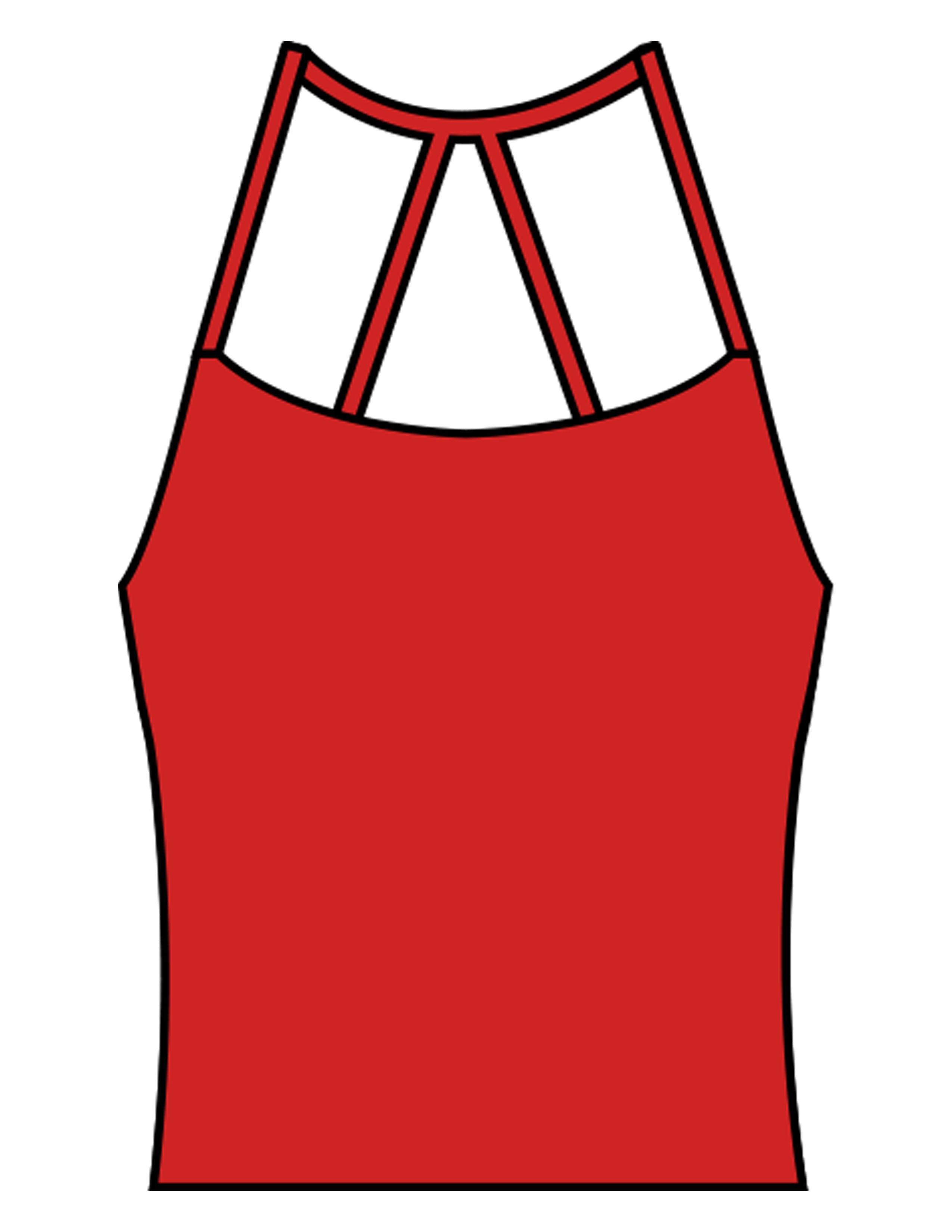 The Womens Sporty Tank - Red - Evolve Collective - Center Back - Printed - White