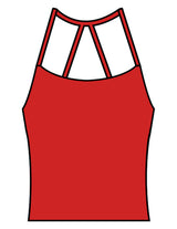 The Womens Sporty Tank - Red - Evolve Collective - Center Back - Printed - White