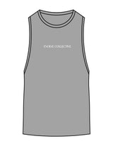 The Scoop Muscle Tank - Dust Heather - Evolve Collective - Center Chest - Printed - White