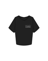 The Crop Tee - Black - Wicked Core - Left Chest Main Logo / Back Wicked Strong Circle - Gray