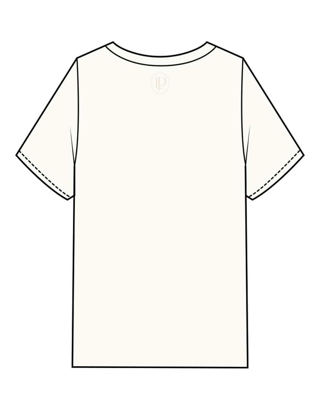 The Womens Heavyweight Tee - Off White - Lucky Penny - Center Chest Stacked - Tone on Tone