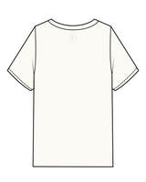 The Womens Heavyweight Tee - Off White - Lucky Penny - Center Chest Stacked - Tone on Tone