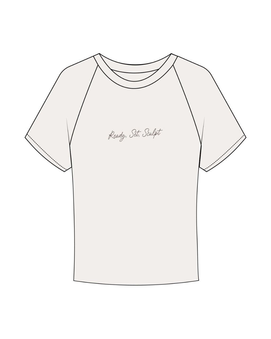 The Micro Rib Baby Tee - Natural - Sculpt Atelier - Center Chest - Printed - Brown