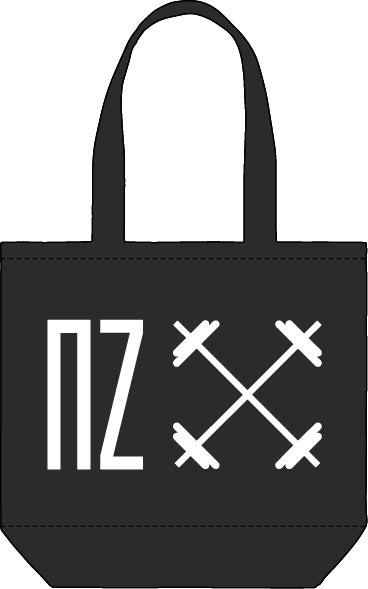 The Promo Tote Bag - Black - NZ Fitness - Center Body - Printed - White