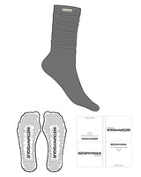 The Slouch Sock - Charcoal - Instaphysiques - Sew on Logo - Triangle Shape Grip - Translucent