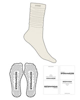 The Slouch Sock - Off White - Instaphysiques - Sew on Logo - Triangle Shape Grip - Translucent