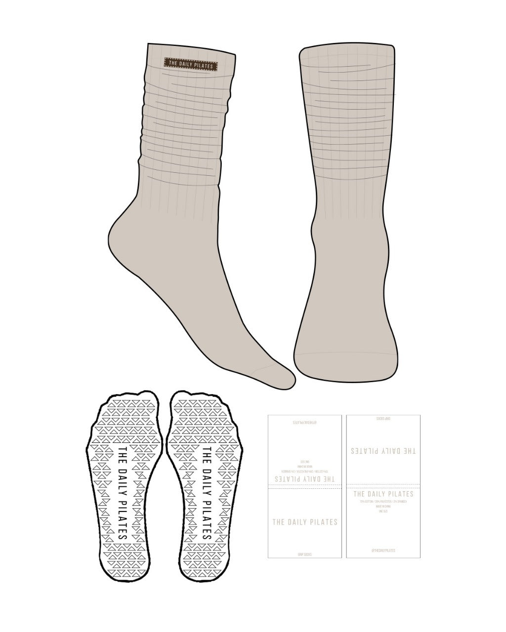 The Daily Pilates Slouch Sock - Oat Milk