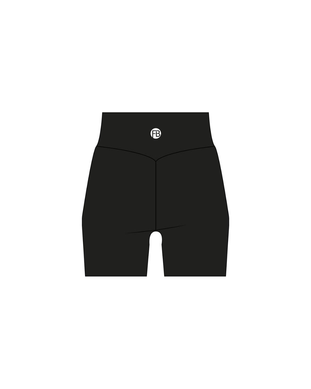 The Basic Short - Black - Krista - Back Waistline - Printed - White