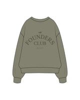 The Womens Heavyweight Crewneck - Eucalyptus - NSpiers - Left Chest Arc & Back Stacked Arc - Embroidered - Printed - Tone on Tone