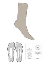 The Slouch Sock - Oatmilk - Lagree Versa - Sew on Logo - Triangle Grip - Transparent
